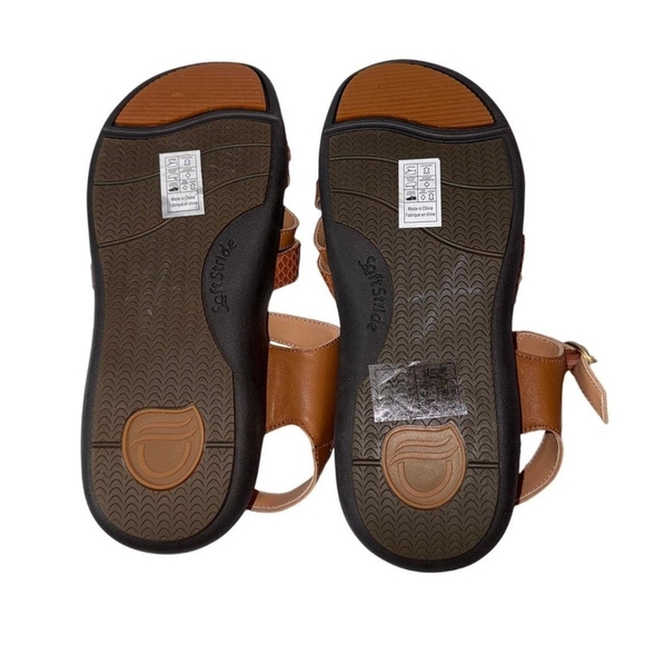 Strole Women's Brown Leather Strappy Sandals - Picture 7 of 8